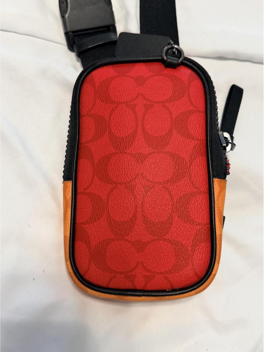 Coach Multifunction Phone Pack In Blocked Signature Canvas